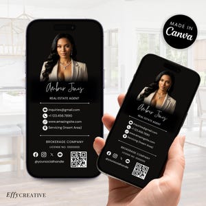 Realtor Textable Business Card, Real Estate Business Card, Realtor Business Card, Real Estate Agent, Editable Template, Realtor Digital Card