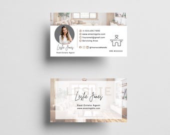 Modern Real Estate Business Card | Realtor Marketing Printable Card | Canva Editable Template | Instant Download
