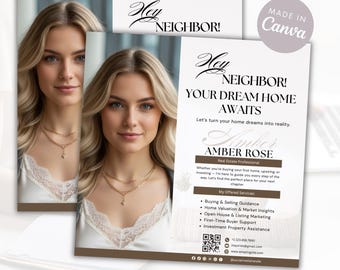 Realtor Flyer Template: Real Estate Marketing (Canva DIY) Instant Download