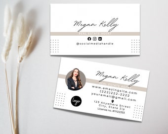 Minimalist Real Estate Business Card Template (Editable Canva)