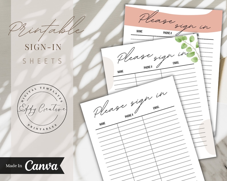 Sign In Sheet Printable Guest Registration Tracker Client Etsy Singapore Sign In Sheet Printable Guest Registration Tracker Client Etsy Singapore