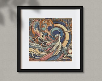 Art Nouveau Cross Stitch Pattern: Art Deco Style Embroidery (PDF Pattern Downloadable Chart),