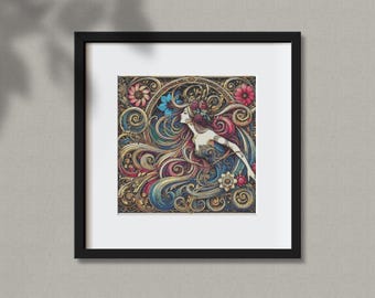 Art Nouveau Flower Goddess Cross Stitch Pattern (PDF Pattern Downloadable Chart)