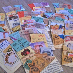 Mini tasche per diario vintage riempite, tasche per diario imbottite, inserto per diario spazzatura, tasche per diario riempite con effimeri vintage, tasca piena