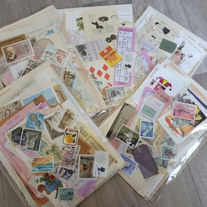 Vintage Journal Ephemera Bundle 50+ Items, Junk Journal Paper kit, Scrapbooking Bundle, Vintage book pages bundle, vintage Ephemera Kit
