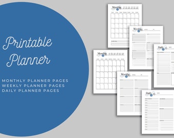 DIGITALA ELLER UTSKRIVBARA Planeringssidor - Månadsplanerare, Veckoplanerare, Dagsplanerare