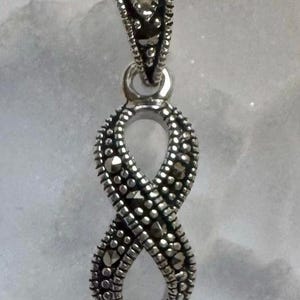 Infinity Symbol Marcasite Pendant Sterling Silver 925 Forever Love Family Symbol