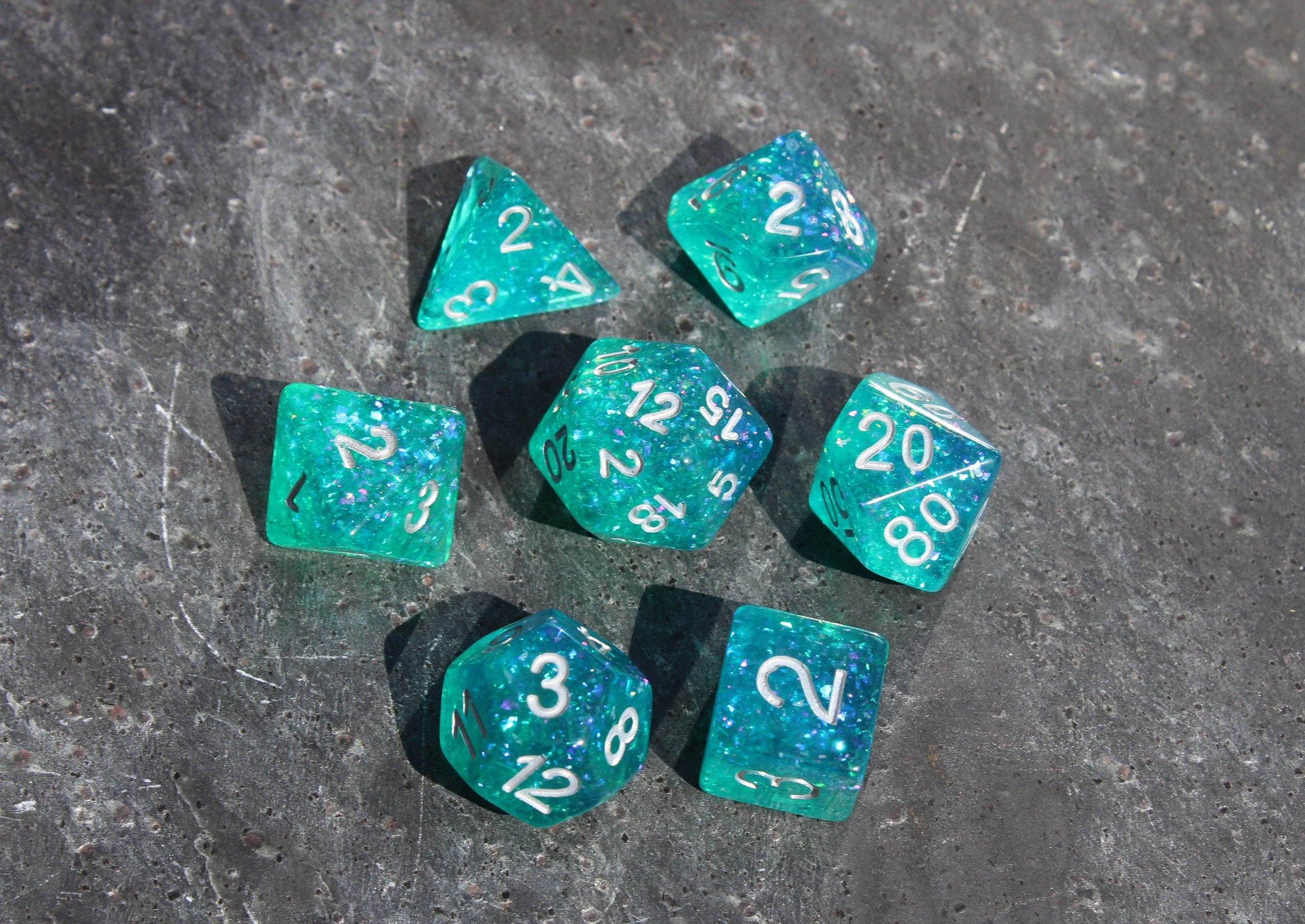 Jörmungandr's Venom Dice Set with Velvet Bag 7pcs D&D Etsy