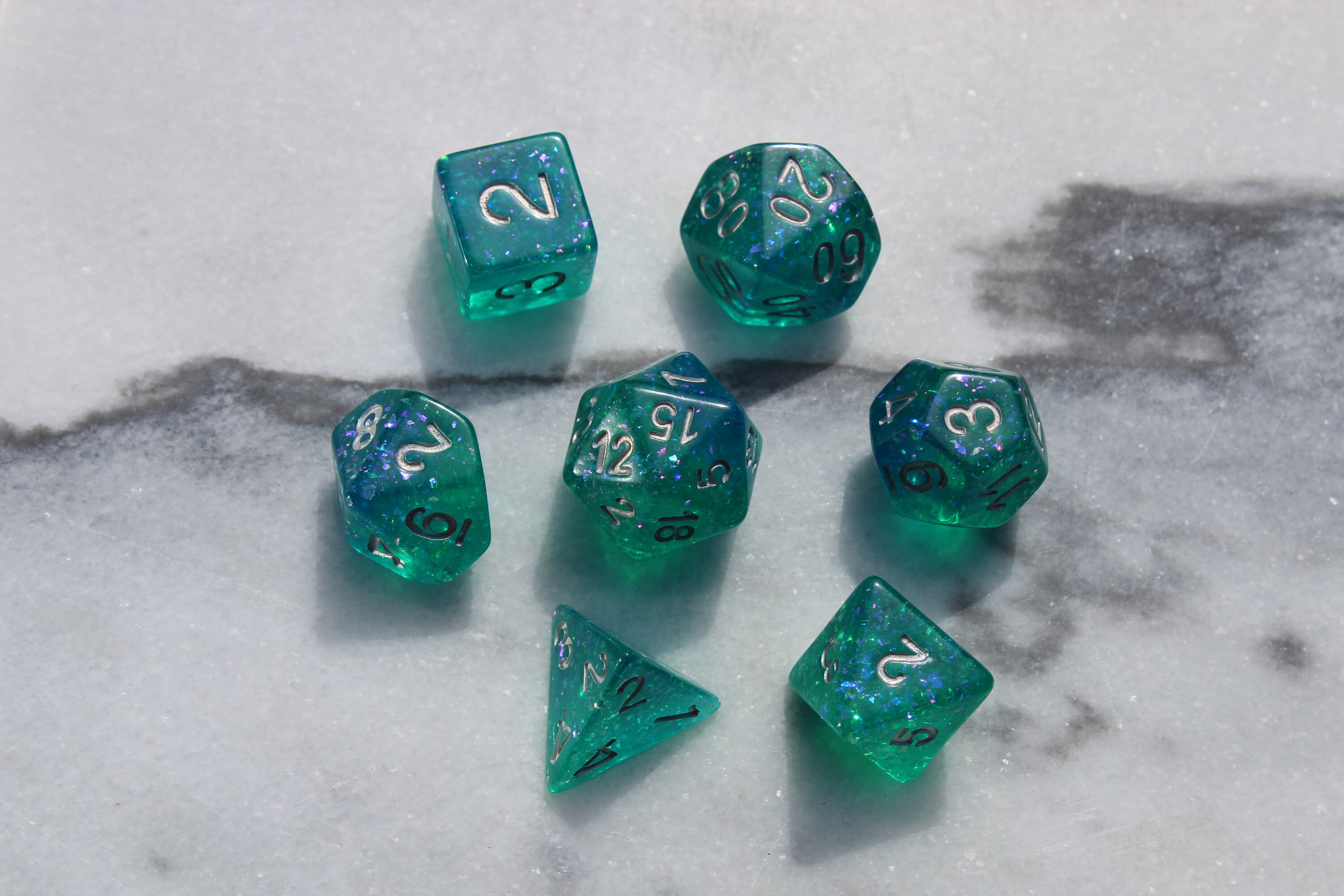 Jörmungandr's Venom Dice Set with Velvet Bag 7pcs D&D Etsy