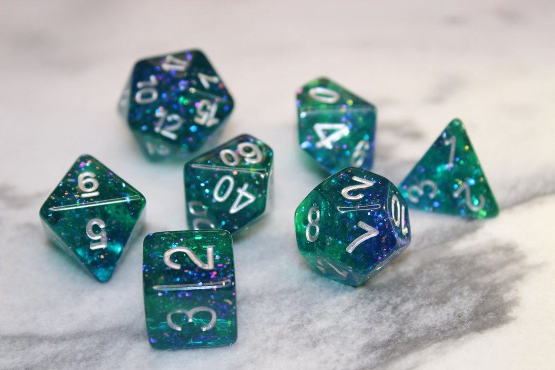 Jörmungandr's Venom Dice Set With Velvet Bag 7pcs D&D Pathfinder Call