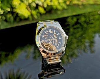 スケルトン 自動巻き腕時計 40 mm ゴールド NH72 - Etsy 日本