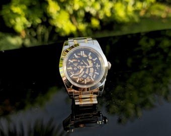 Skeleton Automatic Watch 40mm Gold NH72 - Etsy