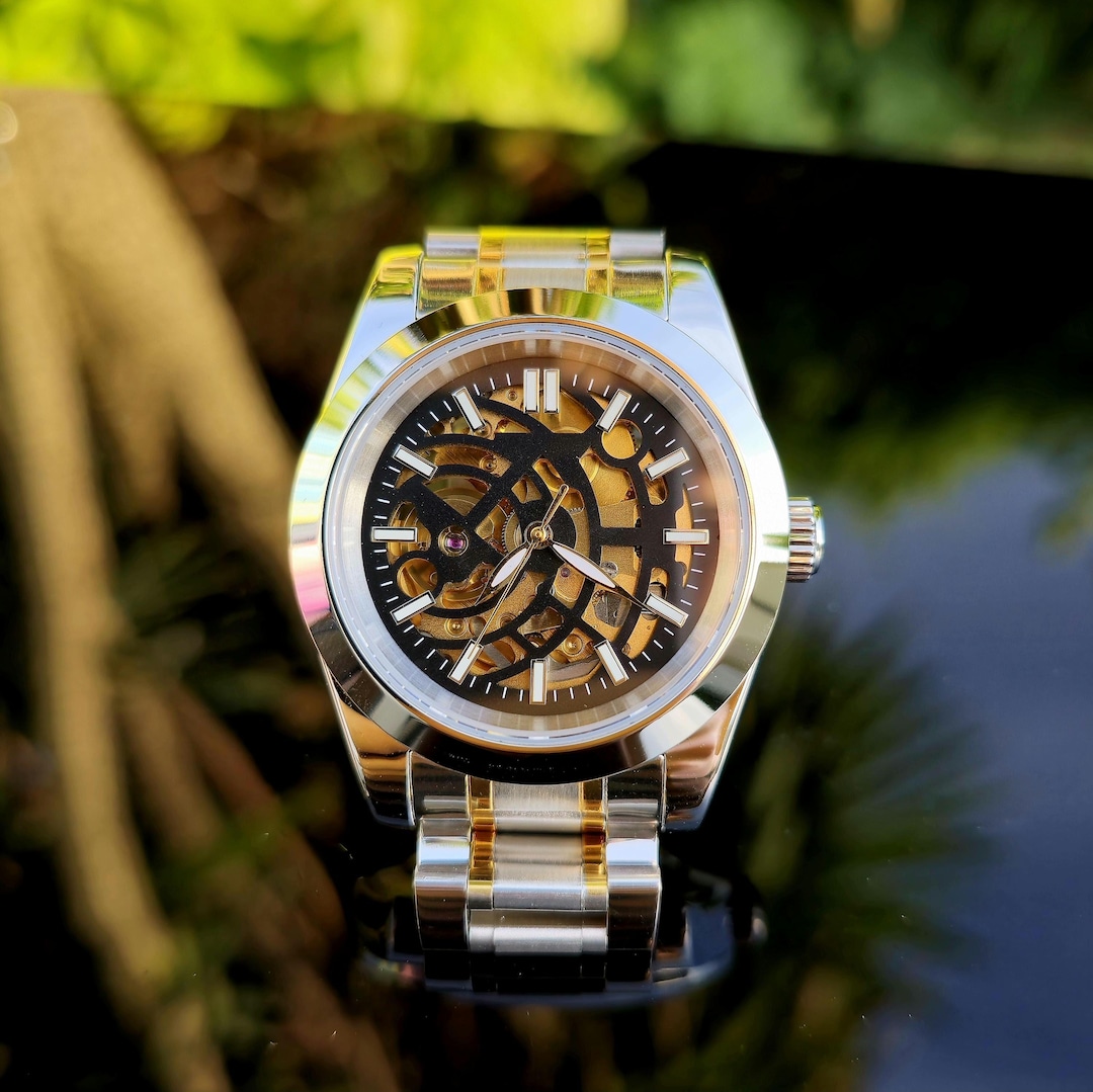 スケルトン 自動巻き腕時計 40 mm ゴールド NH72 - Etsy 日本