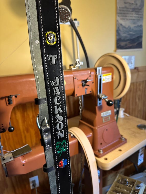 Custom Leather First Responder Radio Strap Set