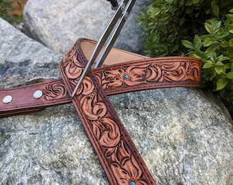 Handmade Tooled Leather Western Belt: Custom Children's Wear