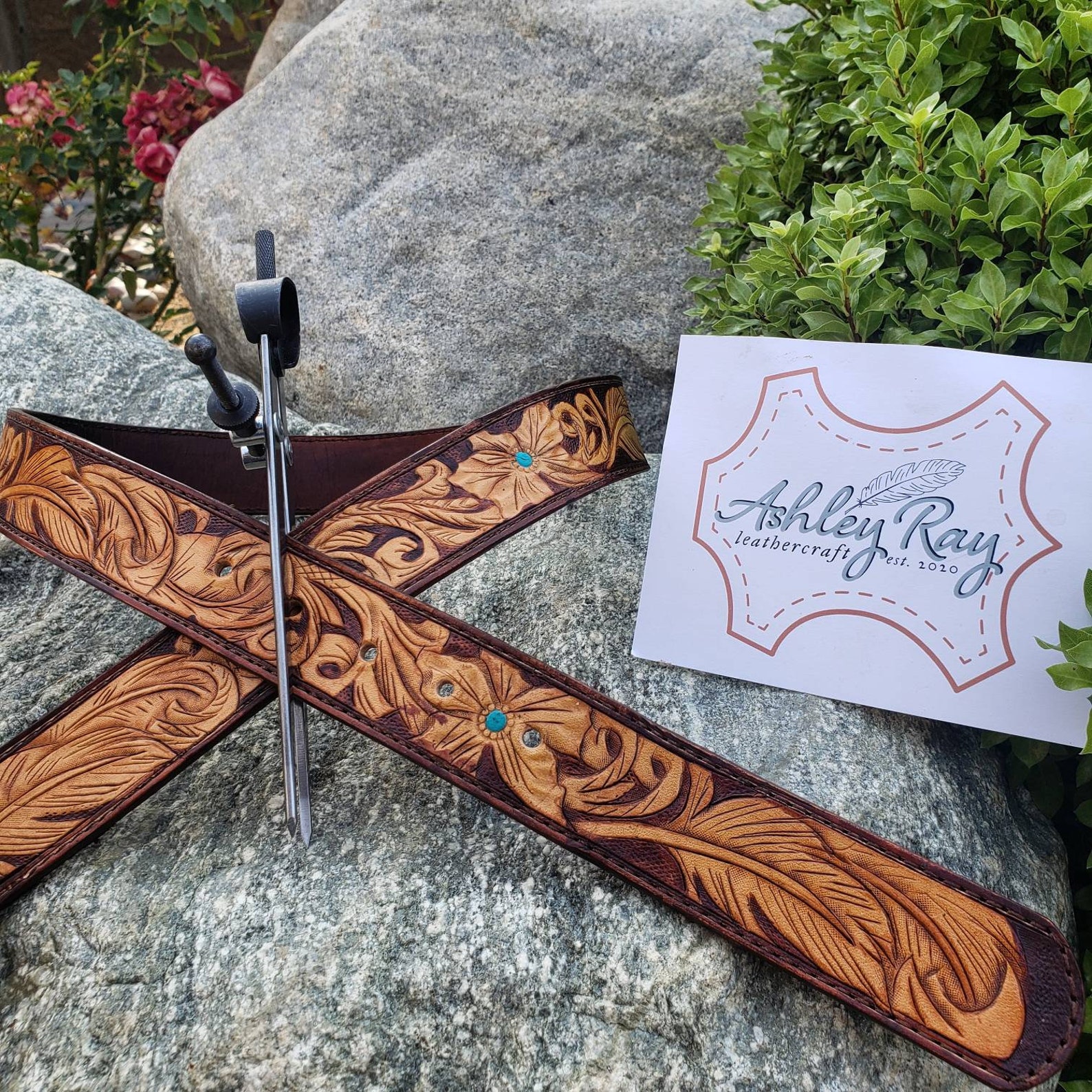 Custom Made Tooled Leather Belt. Western style custom Etsy