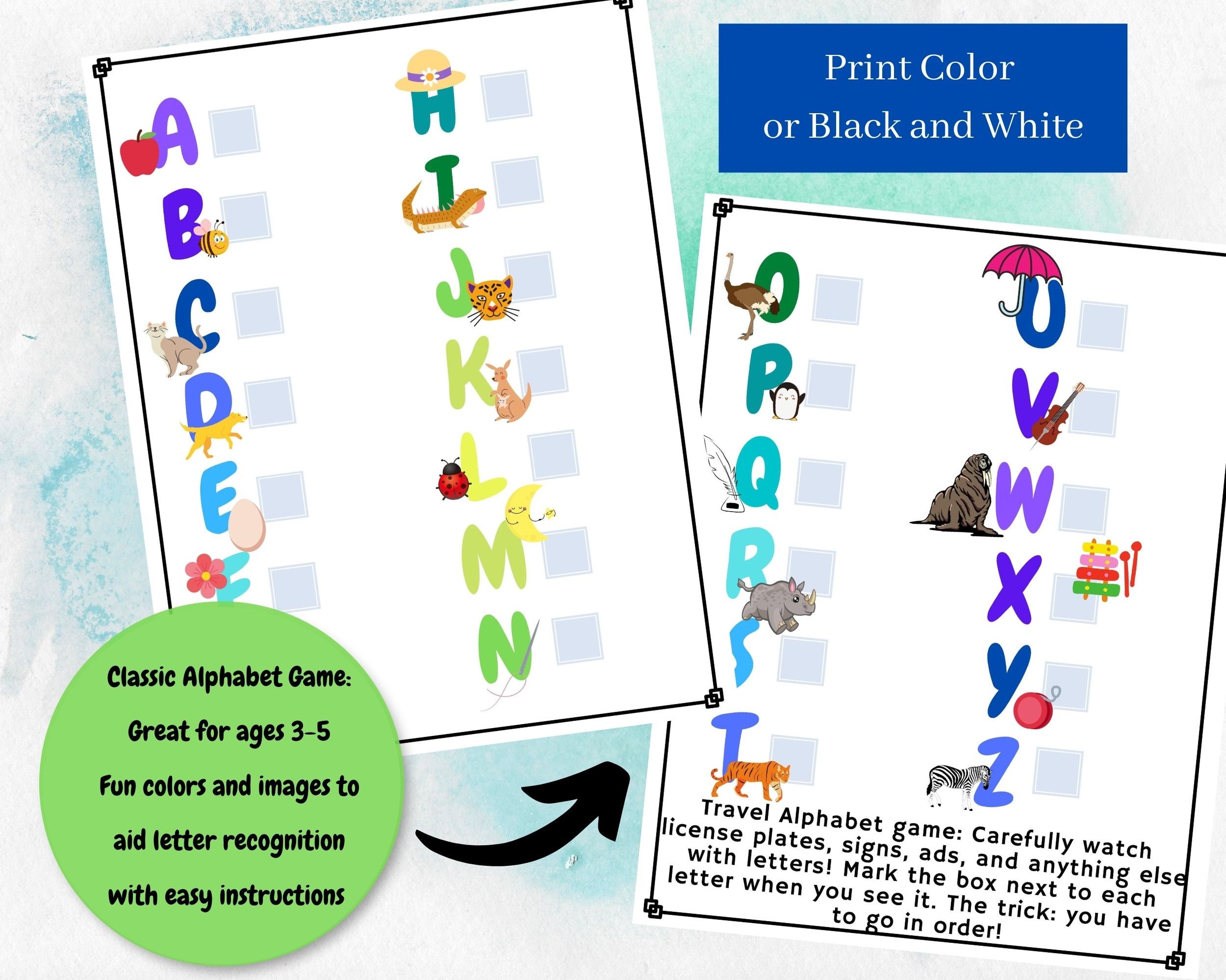Printable Kids Travel Activities Pack / All Ages Game Bundle for Family ...