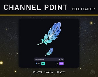 TWITCH-Kanalpunkt/Emote (Blaue Feder)
