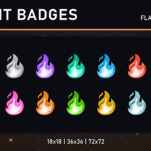 TWITCH bit badges / cheer badges (Flames)