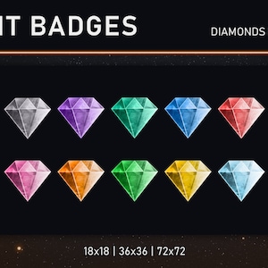 TWITCH bit badges / cheer badges (Diamond bits)