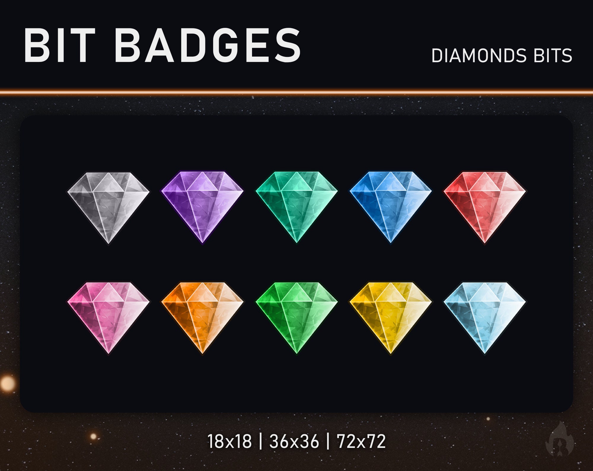 Sonic Chaos Emerald Twitch SUB/BIT Badges Cheer Badge Emote 