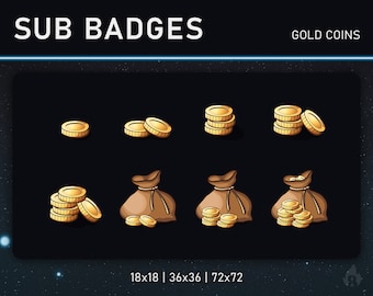 TWITCH Sub badges (Gold coins)
