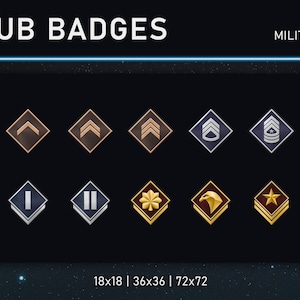 TWITCH Sub badges (Military rank)