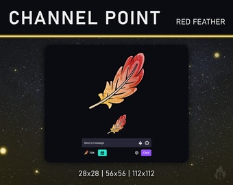 TWITCH-Kanalpunkt/Emote (Rote Feder)