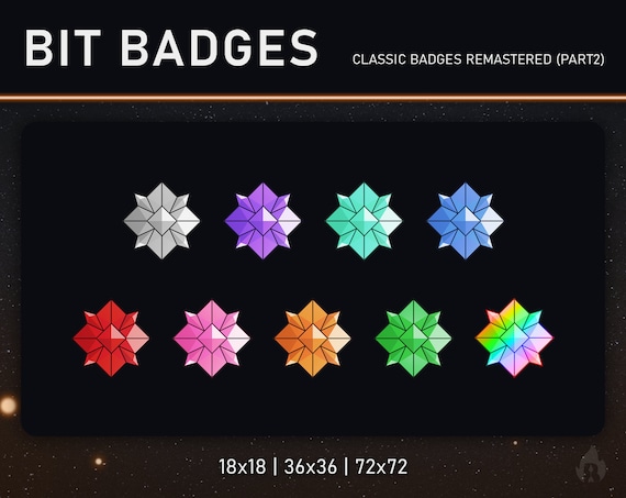 12x Twitch Bit Badges, Streaming Cheer Badges, Bit Badges for Streamers,  Bit Tier Badges