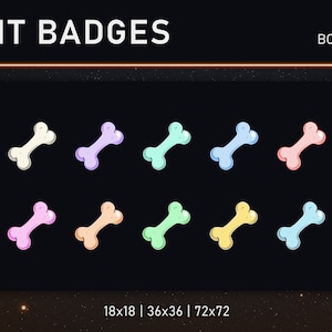 TWITCH bit badges / cheer badges (Bones)