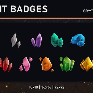 TWITCH bit badges / cheer badges (Crystals)