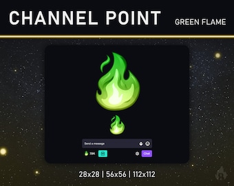 TWITCH-Kanalpunkt/Emote (Grüne Flamme)