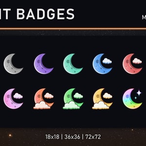 TWITCH bit badges / cheer badges (Moon)