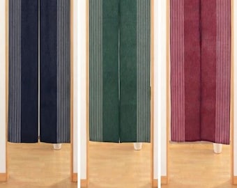 Japanese Noren Curtain, 3 Colors | [Japanese Style Noren] Rakuraku / Cotton Blend Material / Made in India / Long Length / Indigo, Matcha, Azuki Bean / 85 x 170cm | Zen | Noren Curtain | Enso (Circle) | Good Fortune | Auspicious Item | Japanese Style | Split in the Middle | Made in Japan, Directly Shipped from Kyoto | S