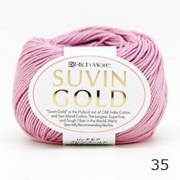 40g x 10 balls SUVIN GOLD Cotton Yarn Rich More #2 (Sport / 4 ply) Total of 400g (1350m / 1480 yards) [Made of 100% premium Suvin cotton]