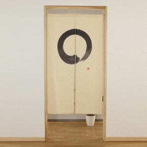Japansk Noren (gardin) Zen | Enso (cirkel) design | Lycka | Lyckobringande föremål | Japansk stil | Delad på mitten | Tillverkad i Japan, skickad direkt från Kyoto