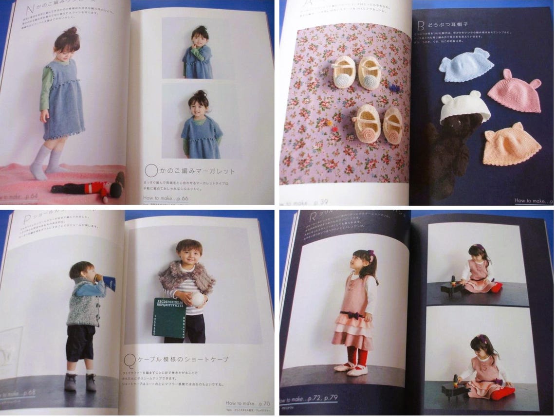 5 Knit & Crochet OUTLET BOOKS #8: For Babies and Children // With Photos And Diagrams - JAPANESE Print Book 画像 8