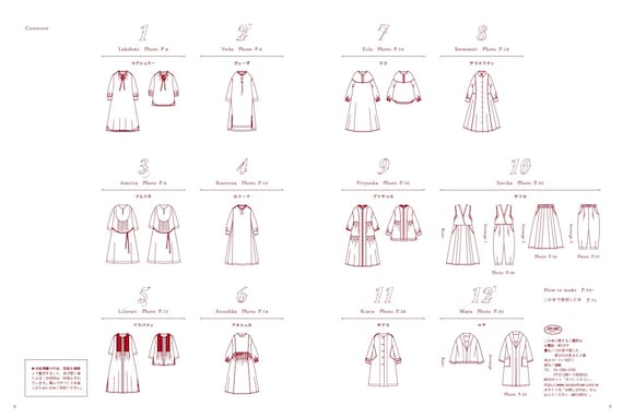 JAPANESE Paper Sewing Patterns of 12 Dresses & Tutorial Book