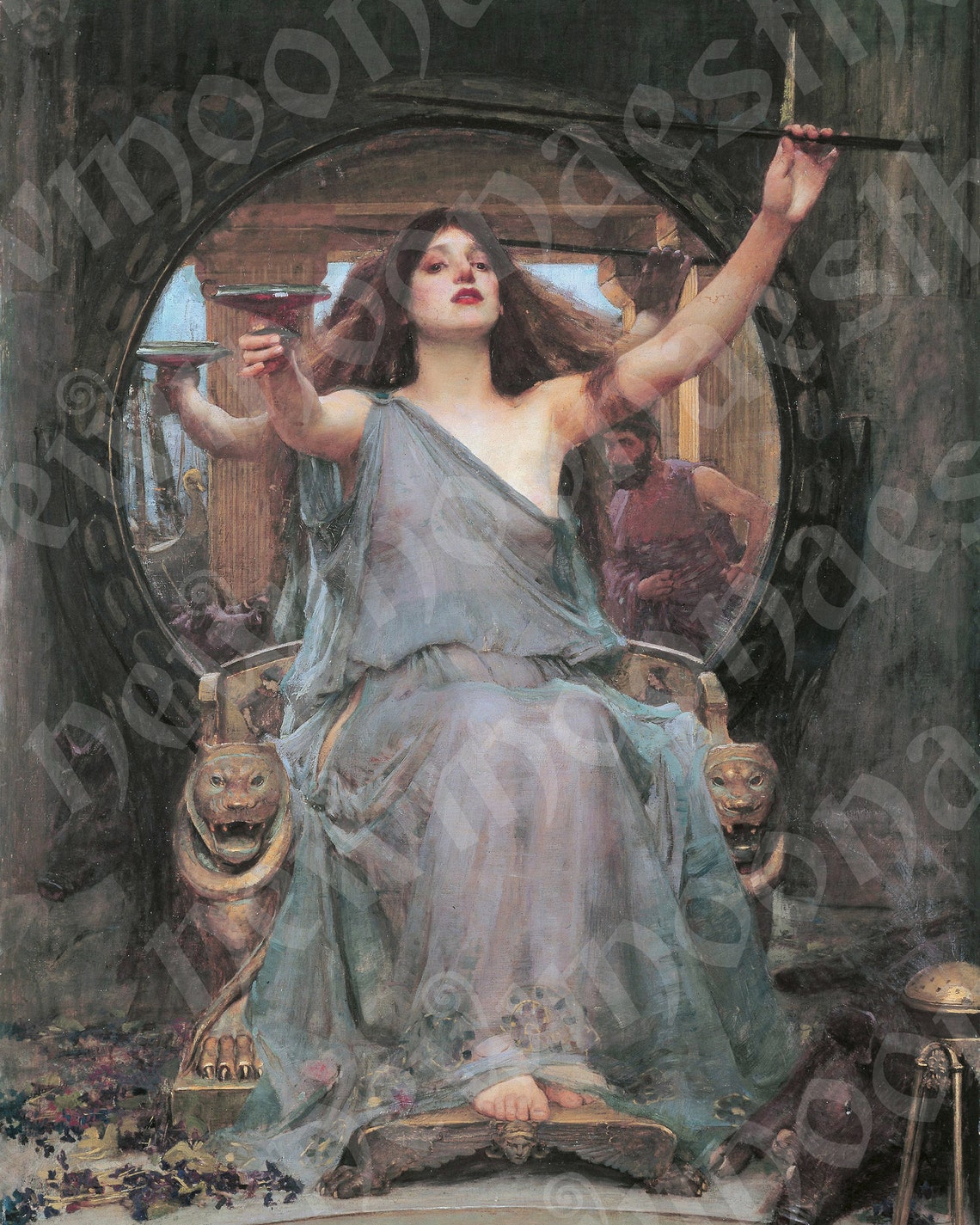 Circé offrant la coupe à Ulysse / John William Waterhouse Etsy