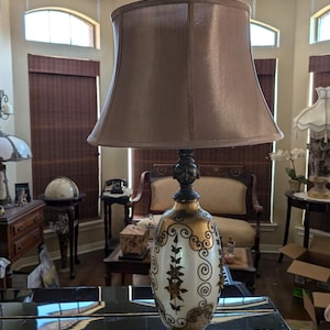 Vintage Carl Falkenstein, Hollywood Regency, Glass Table Lamp.