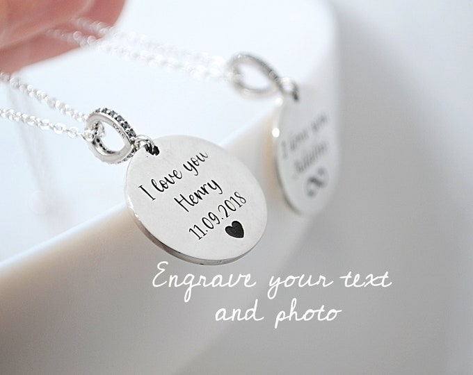 Custom engraved necklace, Personalized necklace, Personalized Gift, Engraved Necklace, Memorial jewelry, Sterling silver 925