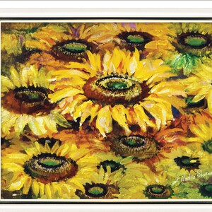 Yellow Still Life 'Sunflower Field' Printable Wall Art, Artwork 'Yellow Flowers', Bright Yellow Сolor Home Décor - Instant Download JPG