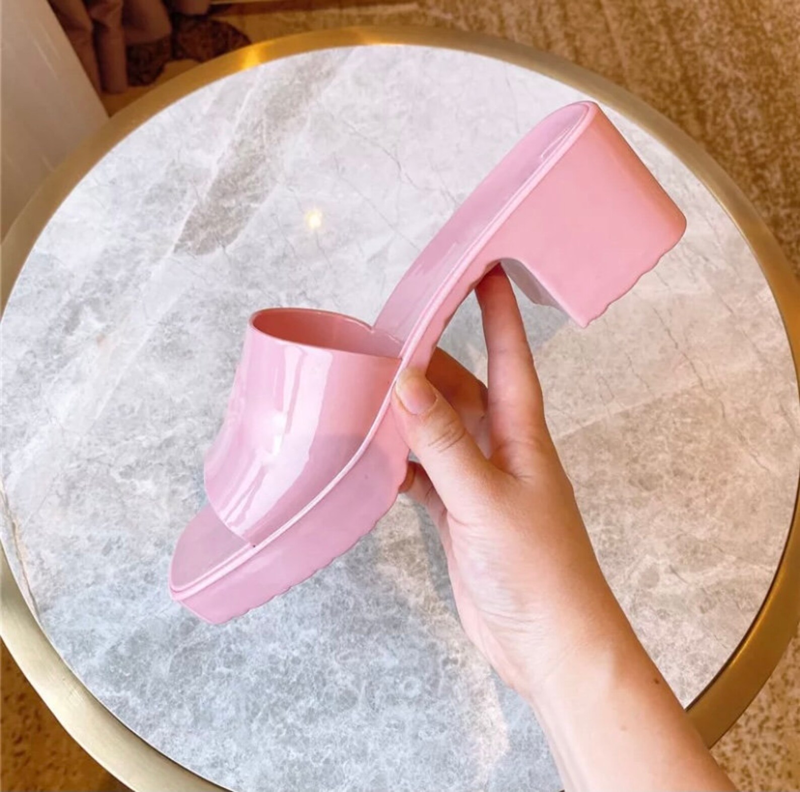 Platform sandals jelly heel shoes heel sandals summer Etsy