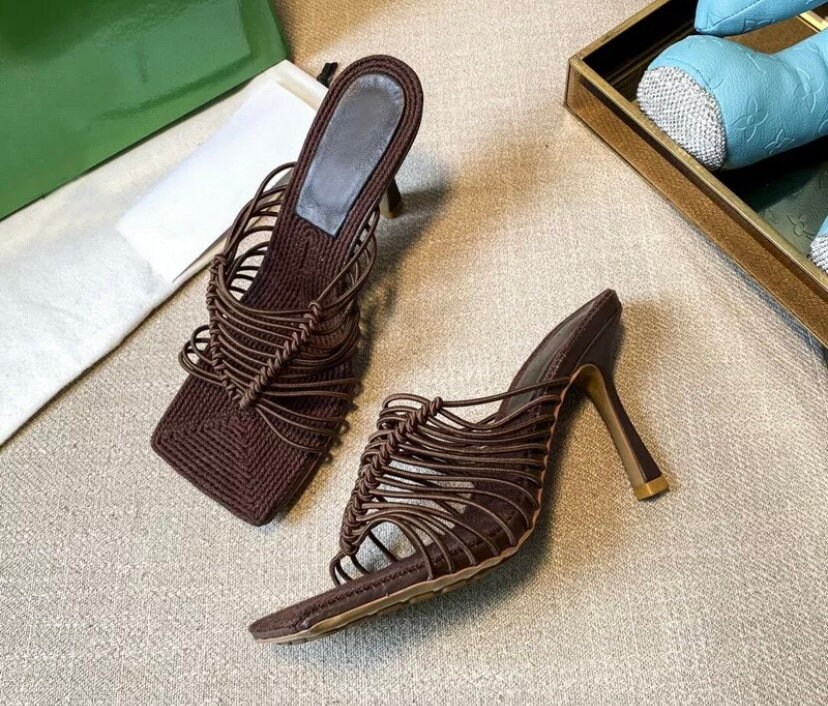 Rope heel sandals heels mules rope mules heeled muled Etsy