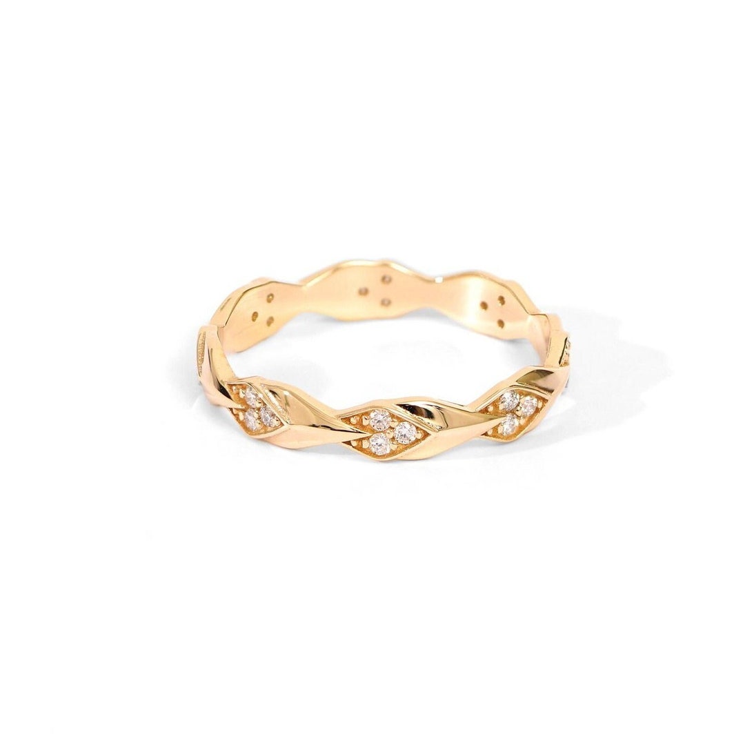 14k Gold Diamond Eternity Ring / 0.35 CTW Wedding Band / Stackable ...