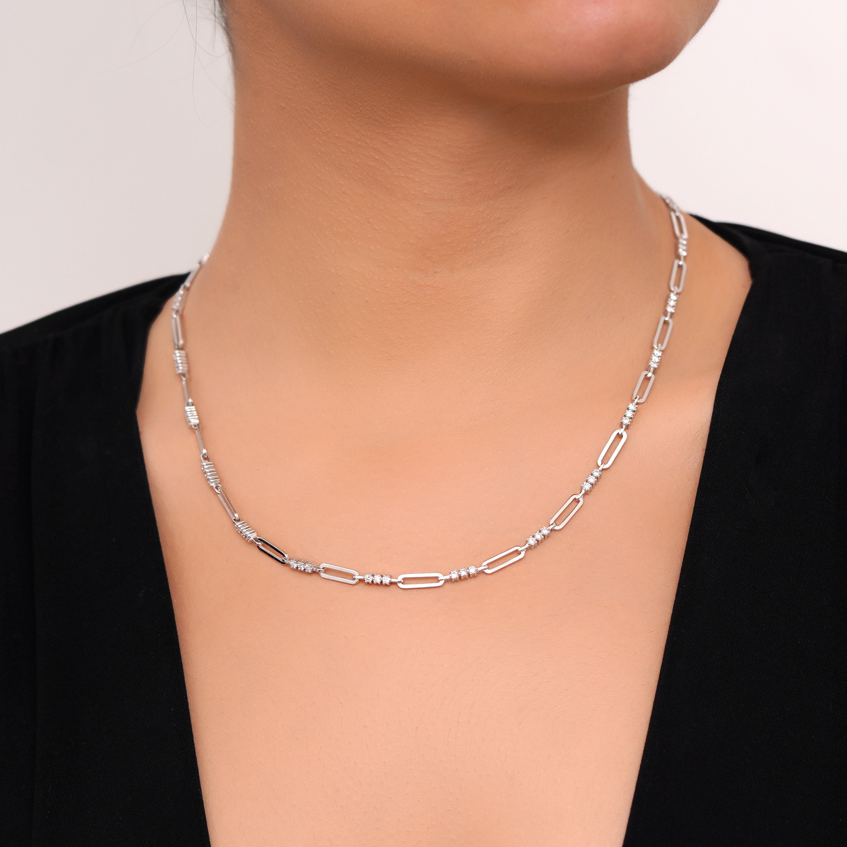 14K Gold Paperclip Chain Necklace, 4.5mm Rectangle Long Chain, Rope ...
