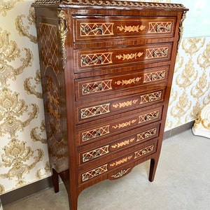 Hohe Kommode im Barockstil - Glänzend /Baroque Style Tall Chest of Drawer- Shiny