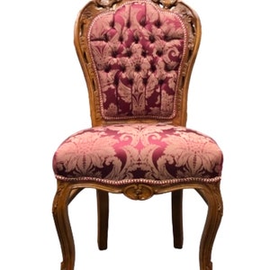 Accent Chair Red French Baroque Style Dining Chair Antique Style Chair Baroque Rococo Style in Red Floral for Dining Room image 1