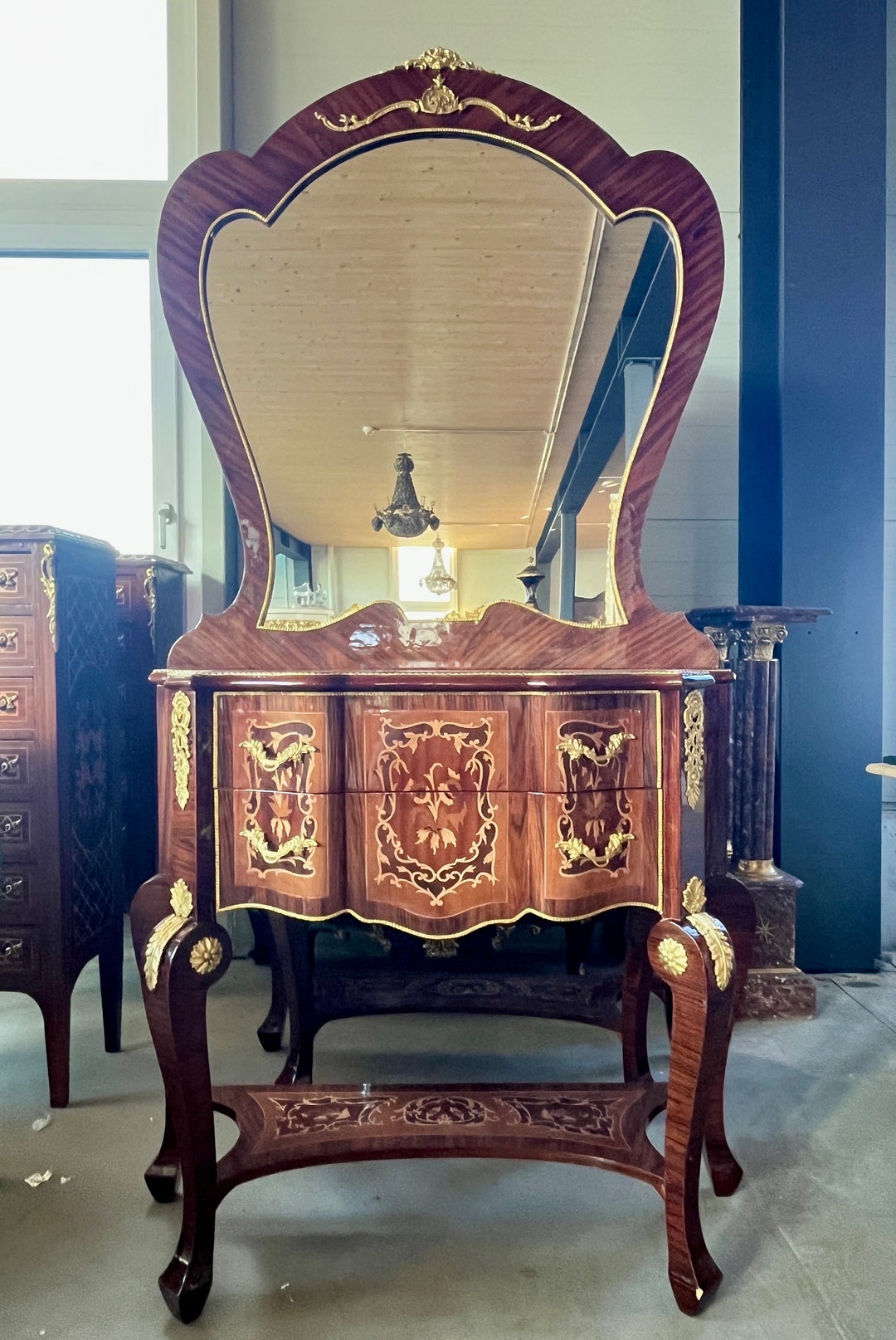 Mirror Table Console in Nostalgic Antique Style Wooden Table Etsy UK