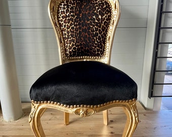 French Baroque, Rococo, Barock Essensstuhl, Italian Baroque Style Chair- Animal Print